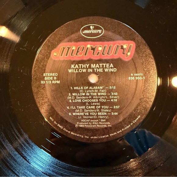 - Kathy Mattea Willow in the Wind Vinyl Record - Picture 7 of 7